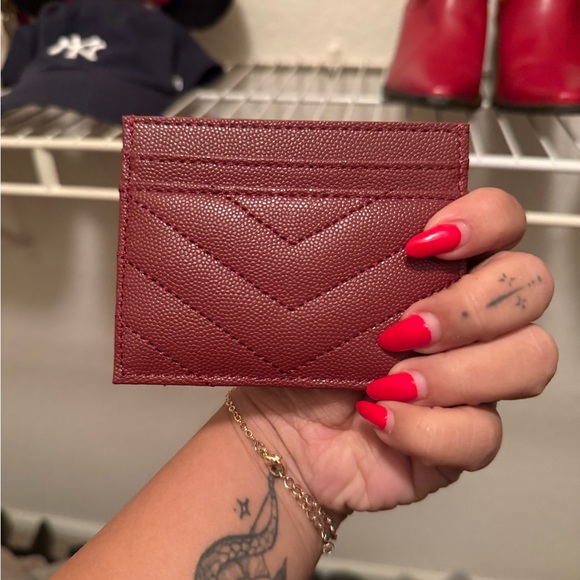 Yves Saint Laurent Burgundy Card Holder - Picture 4 of 4